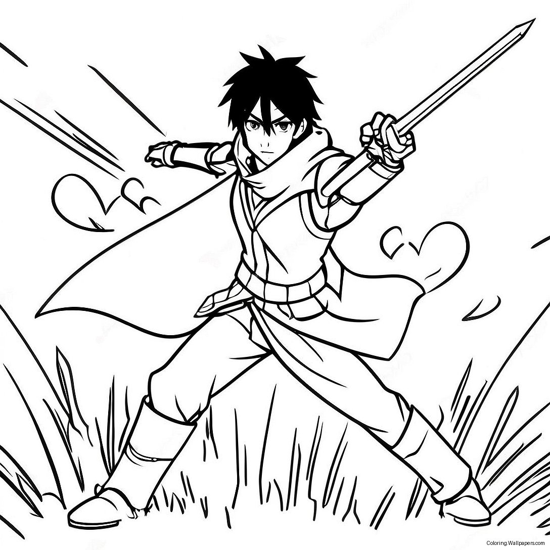 Kirito In Epic Battle Coloring Page (29245-23114)