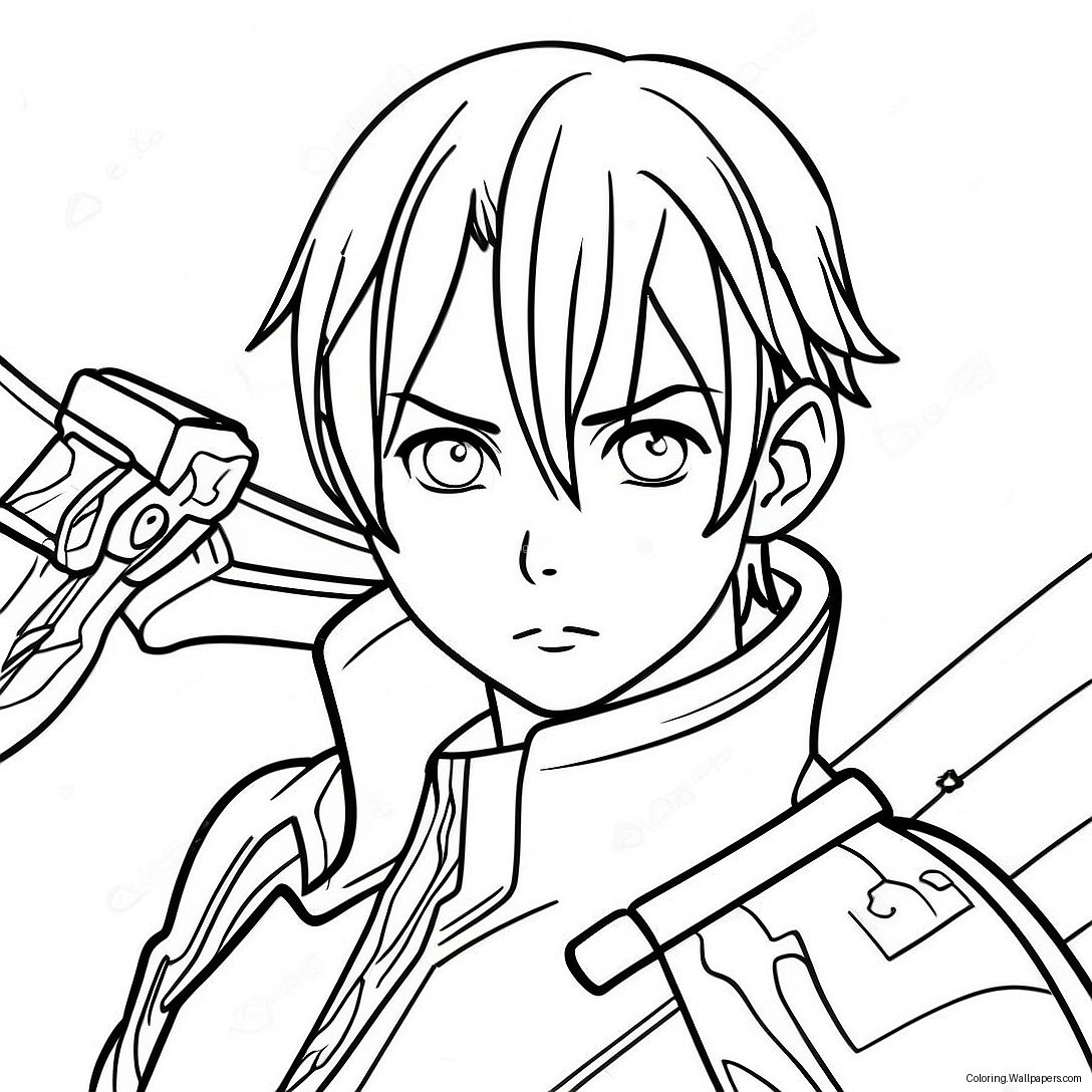 Kirito In Epic Battle Coloring Page 23116