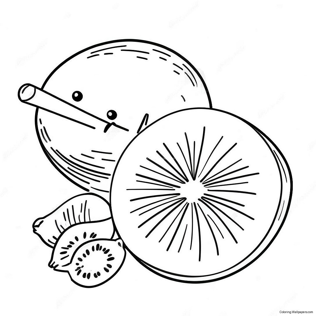 Kiwi Fruit Coloring Page 29743