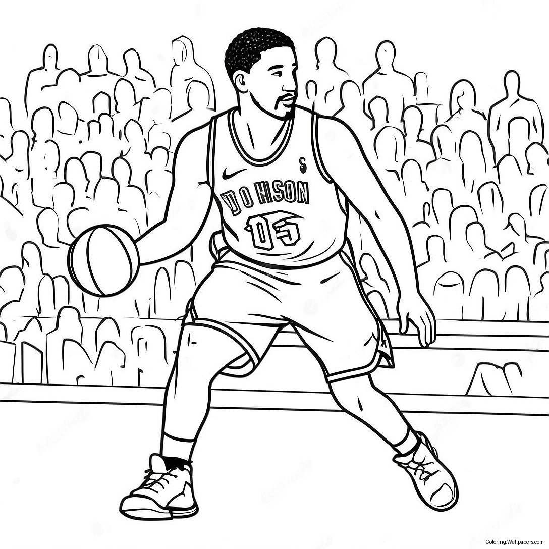 Klay Thompson Action Shot Coloring Page 35453