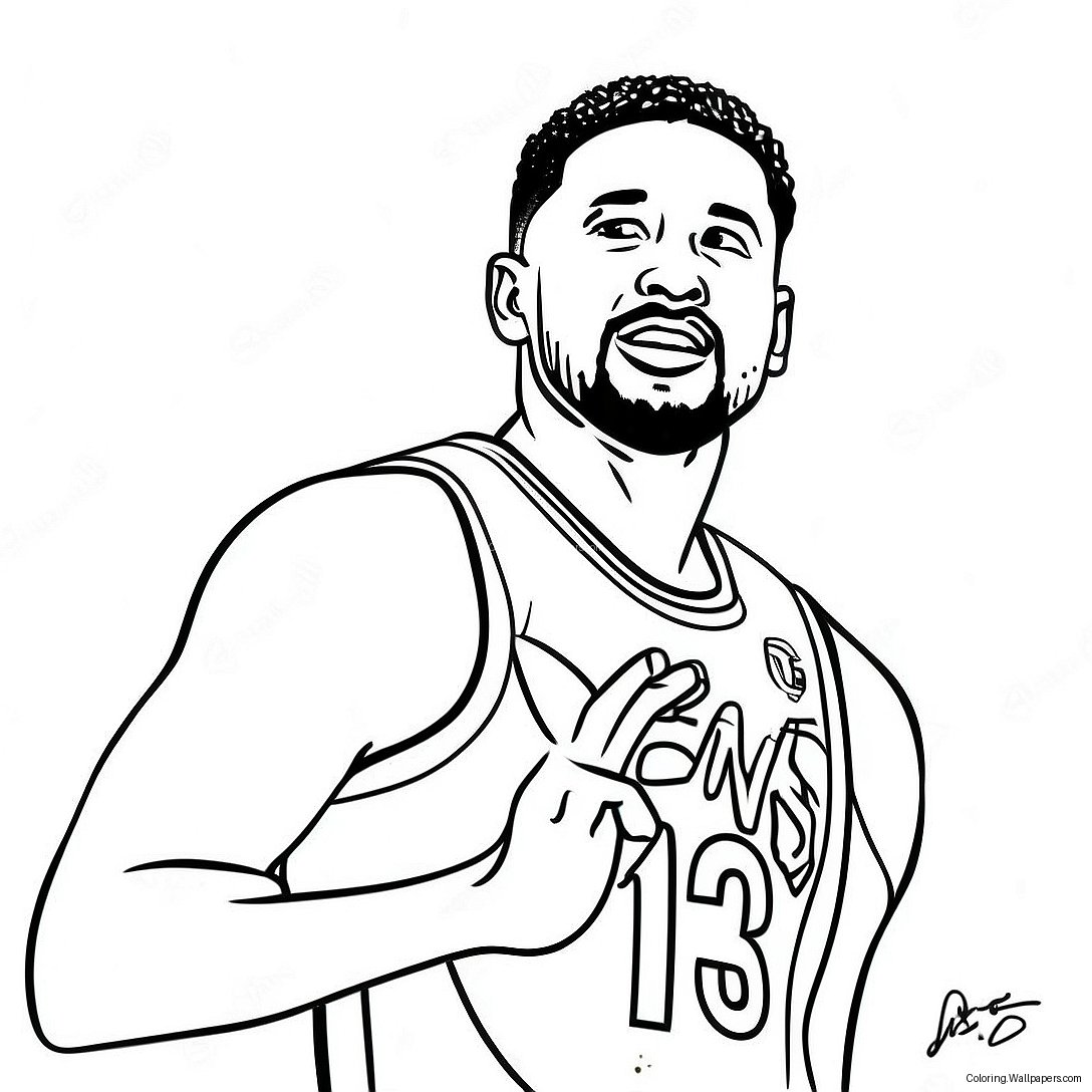 Klay Thompson Action Shot Coloring Page 35454