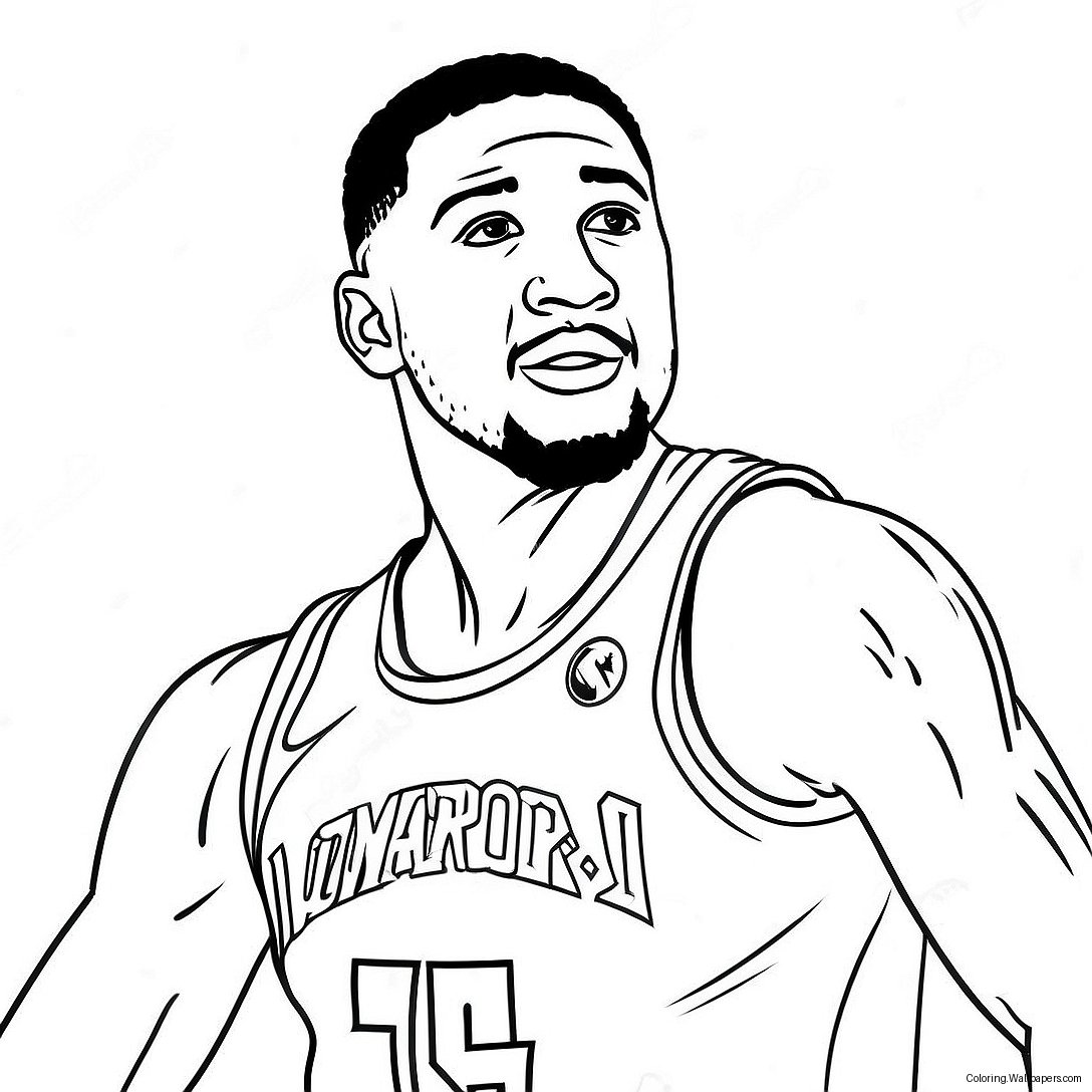 Klay Thompson Action Shot Coloring Page 35455