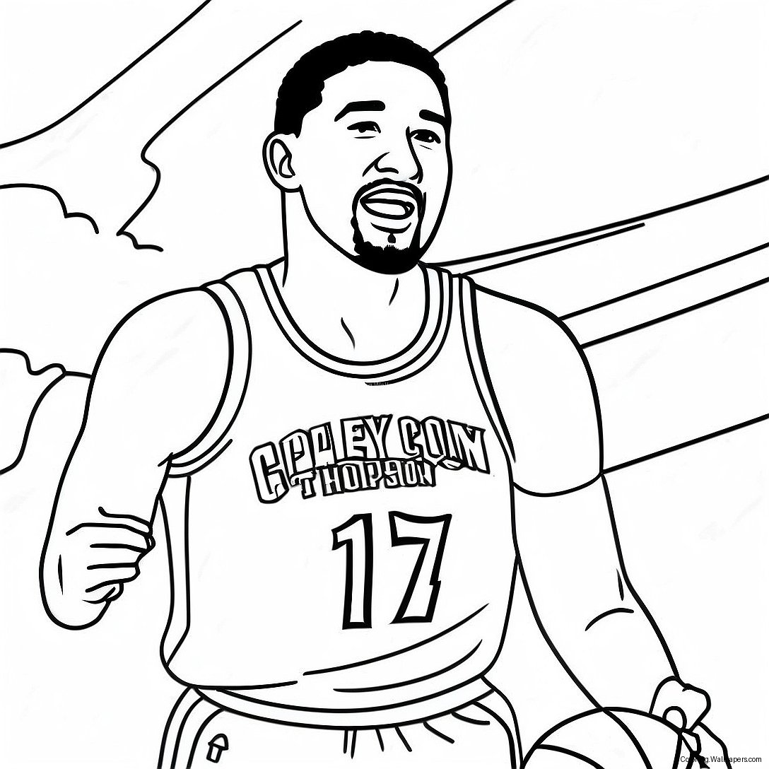 Klay Thompson Action Shot Coloring Page 35456