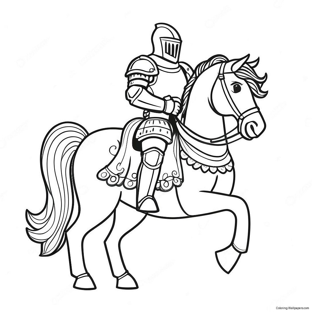 Knight In Shining Armor Coloring Page 35567