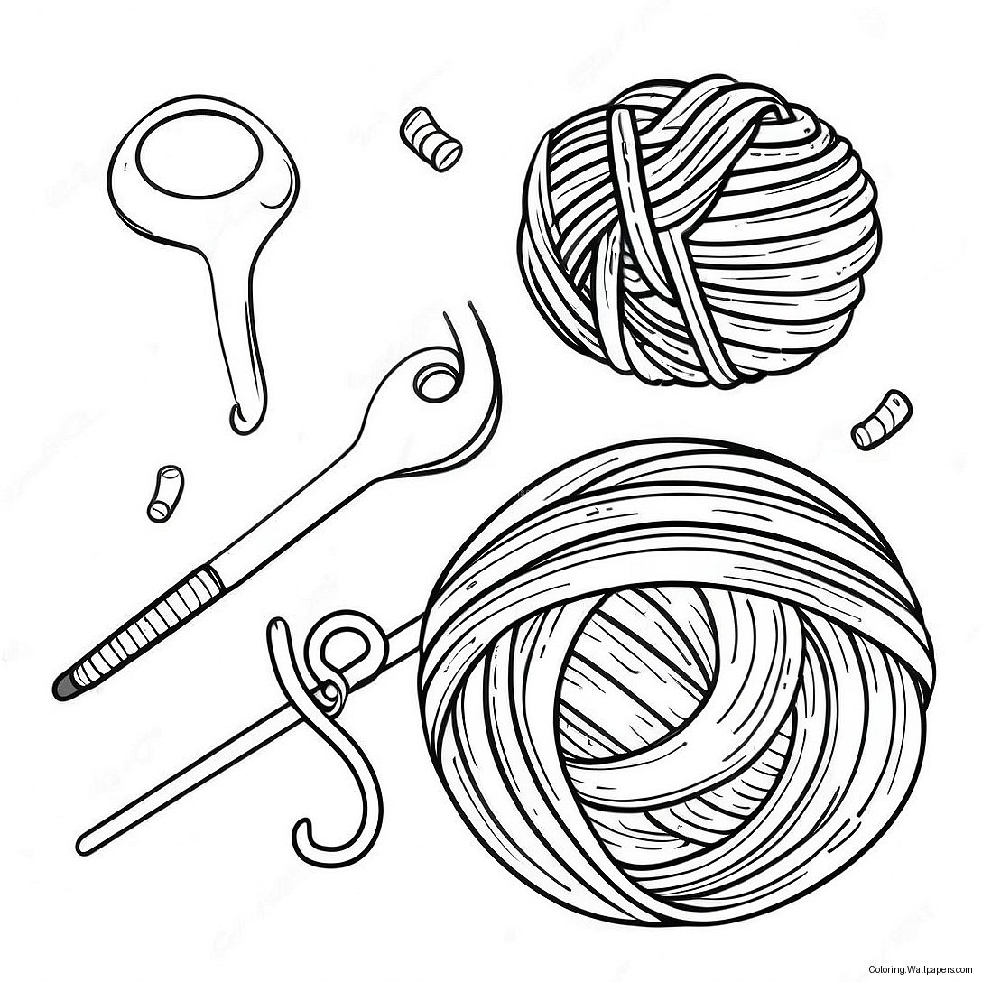 Knitting Tools And Yarn Coloring Page 44132