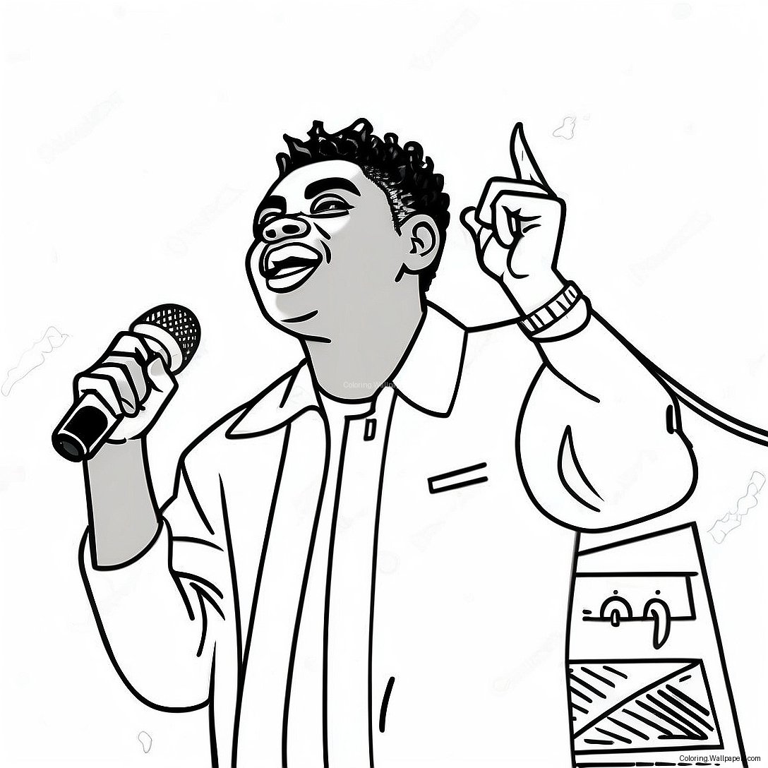 Kodak Black Performing On Stage Coloring Page 41052