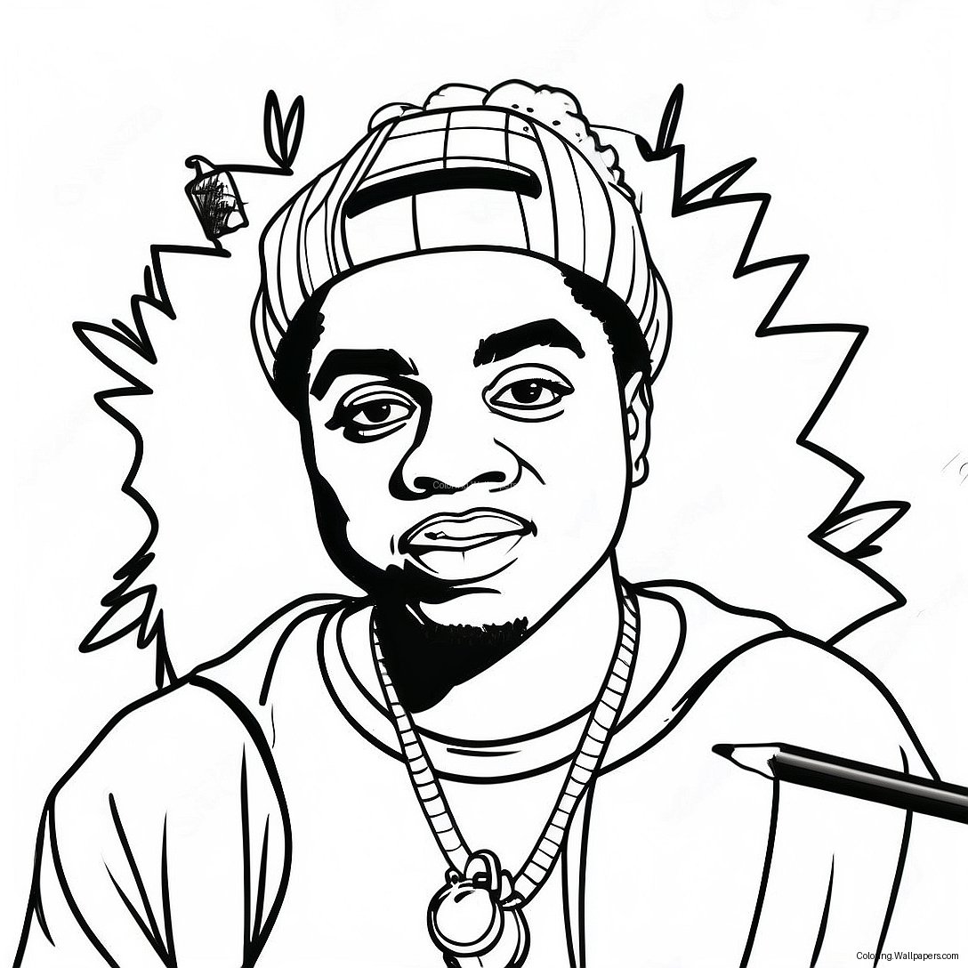 Kodak Black Portrait Coloring Page 41054