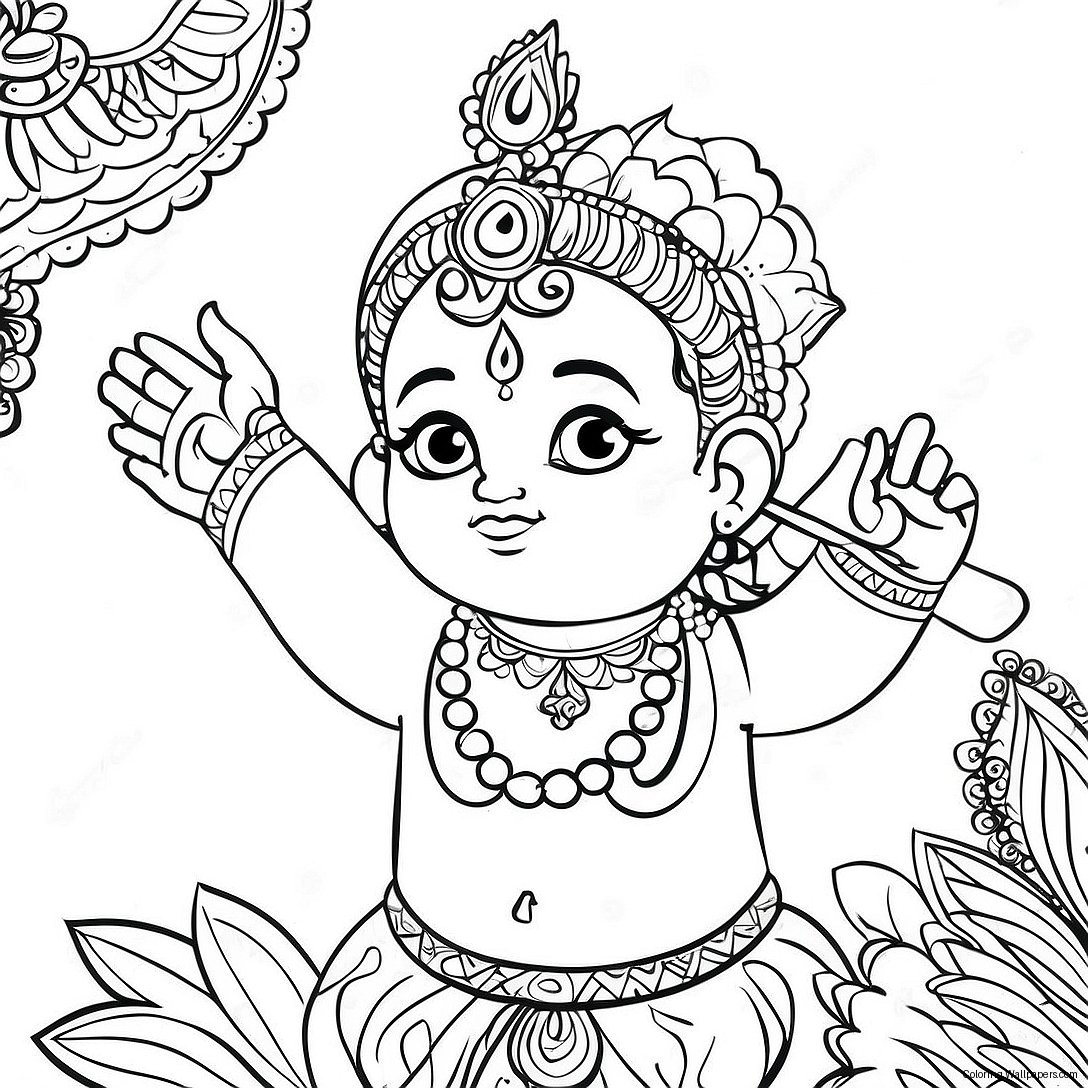 Krishna Coloring Page 33542