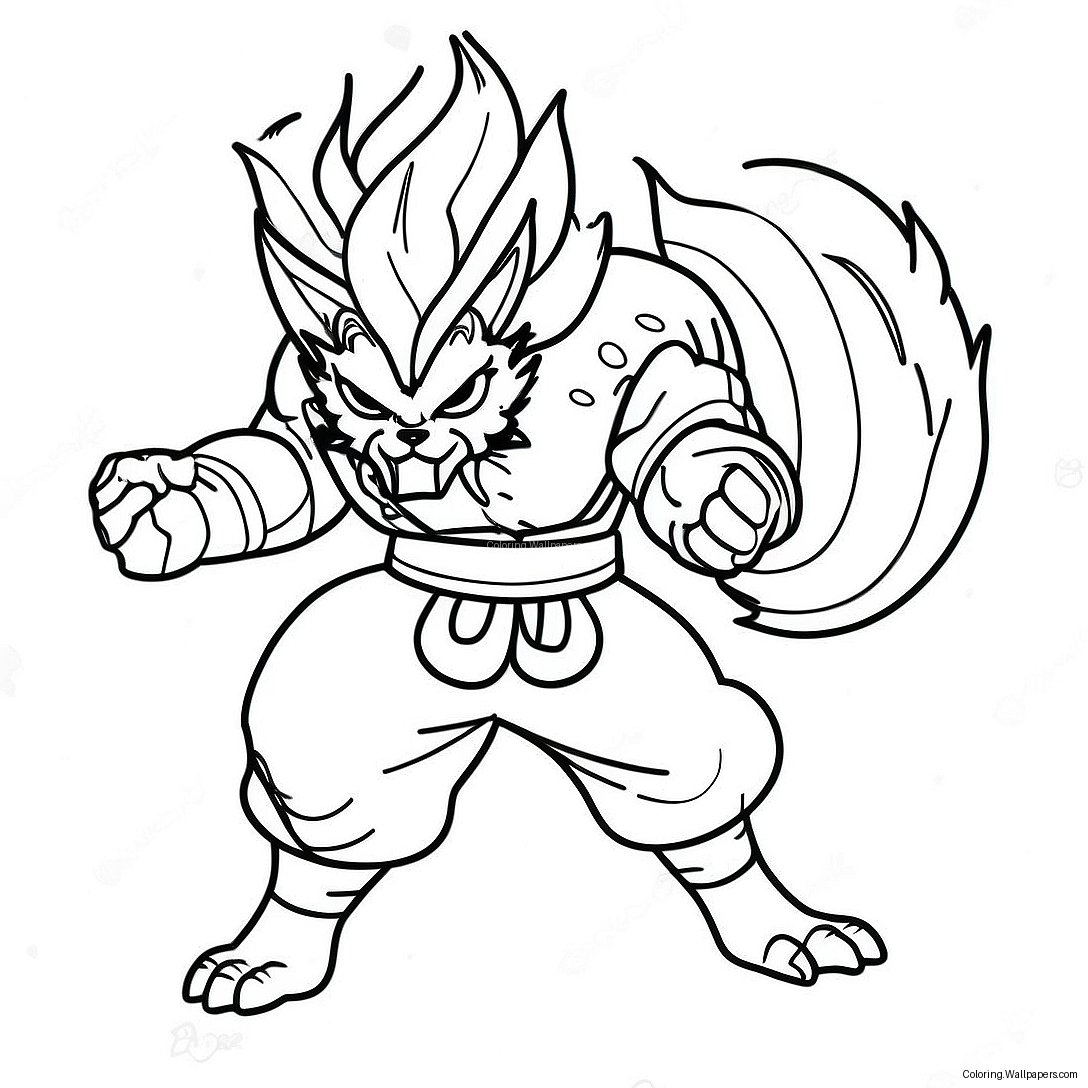 Kurama En Pose De Combat Page À Colorier 33749