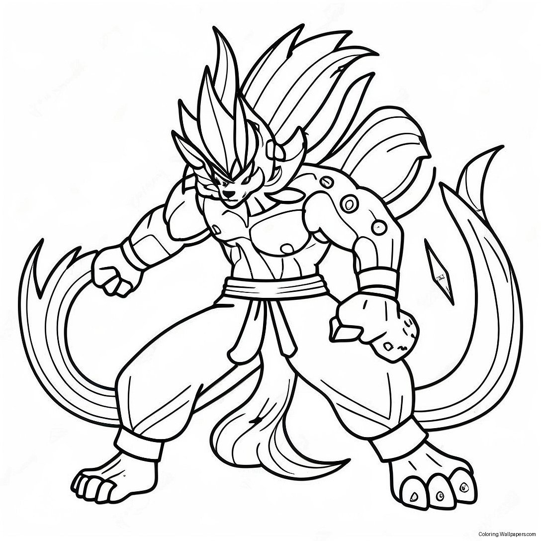 Kurama In Battle Pose Coloring Page 33750