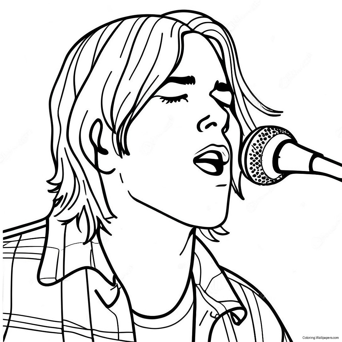 Kurt Cobain Singing Coloring Page 34228