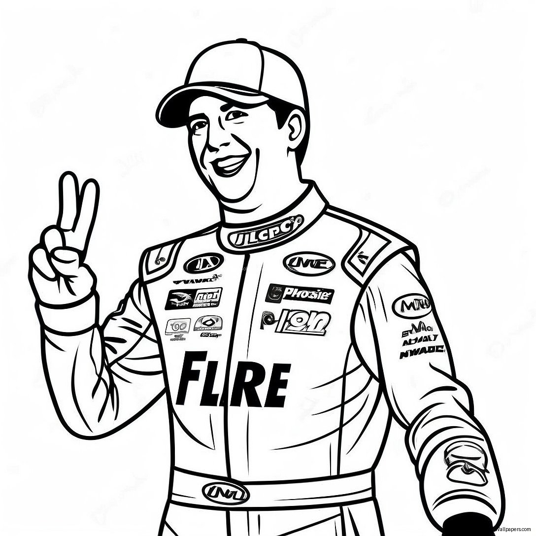 Kyle Busch In Victory Lane Coloring Page 50393