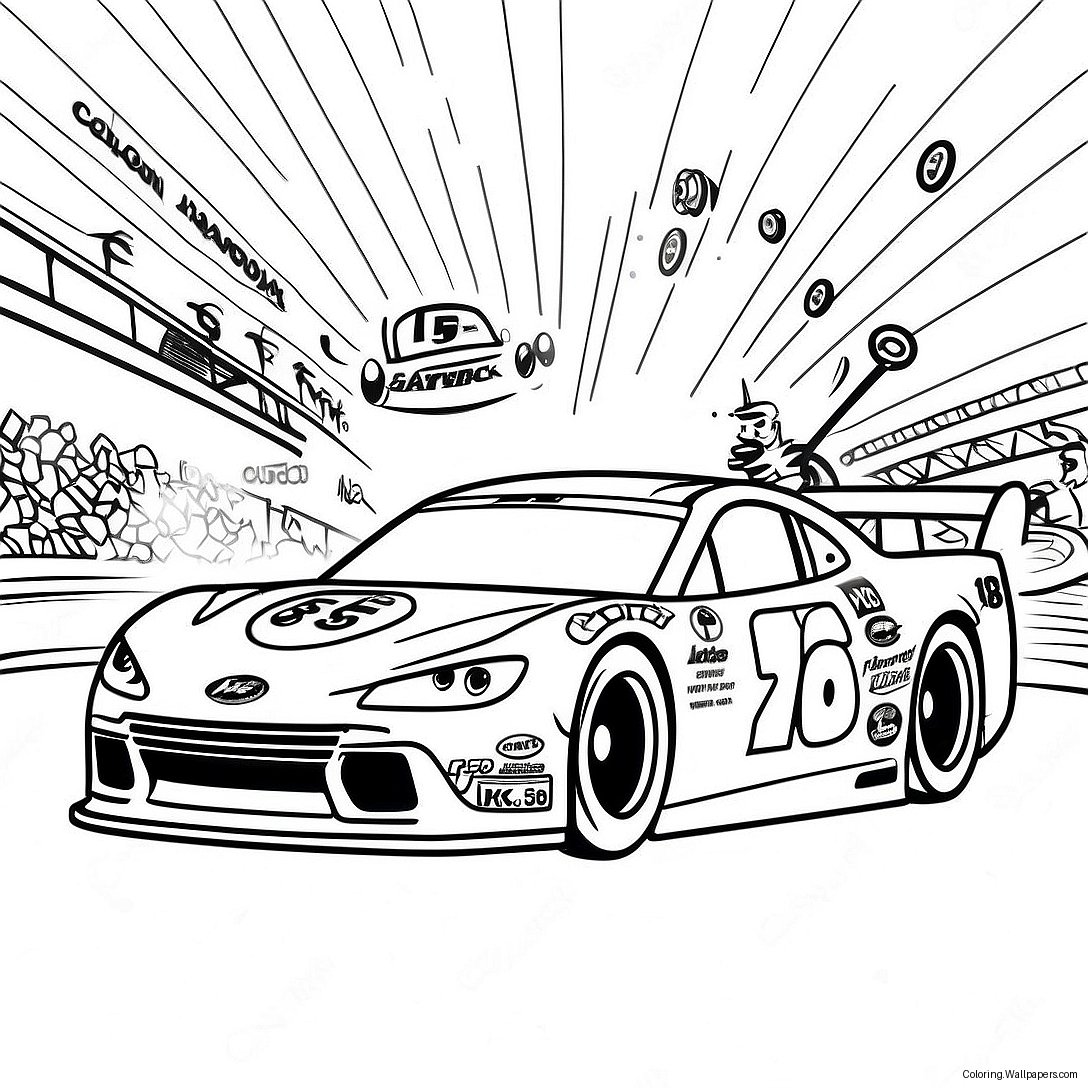 Página Para Colorir Do Carro De Corrida Kyle Busch 50378