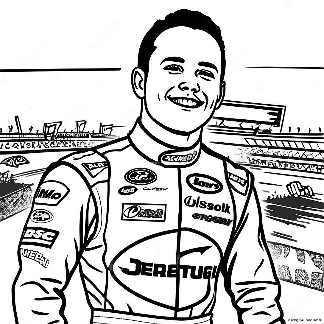 Kyle Larson In Victory Lane Coloring Page 47280