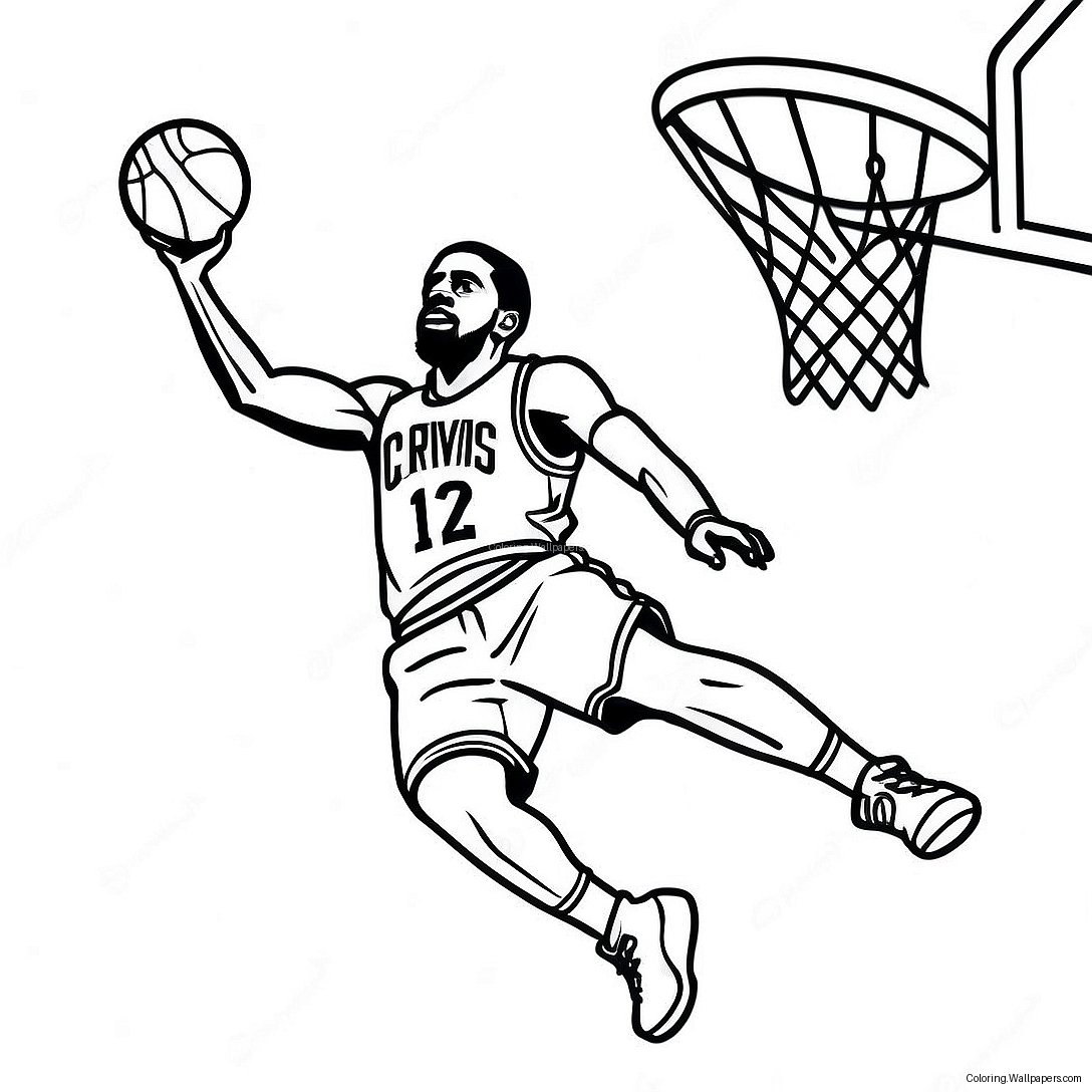 Kyrie Irving Dunkend In De Lucht Kleurplaat 23518