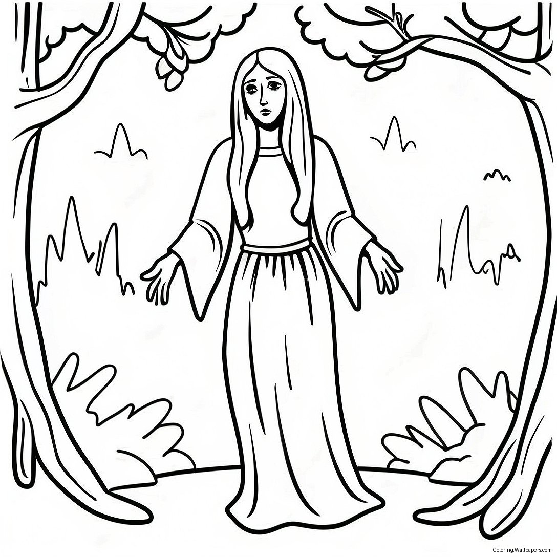 La Llorona En Un Bosque Oscuro Página Para Colorear 42404