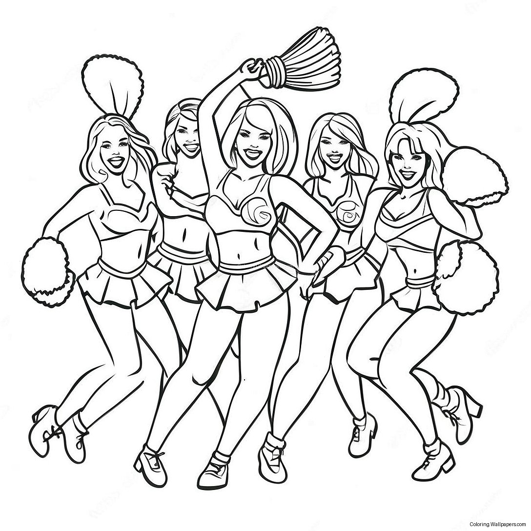 La Rams Cheerleaders In Action Coloring Page 14214