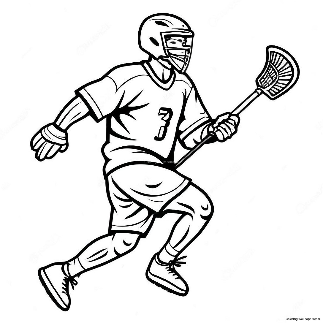 Lacrosse Player In Action Coloring Page 17651