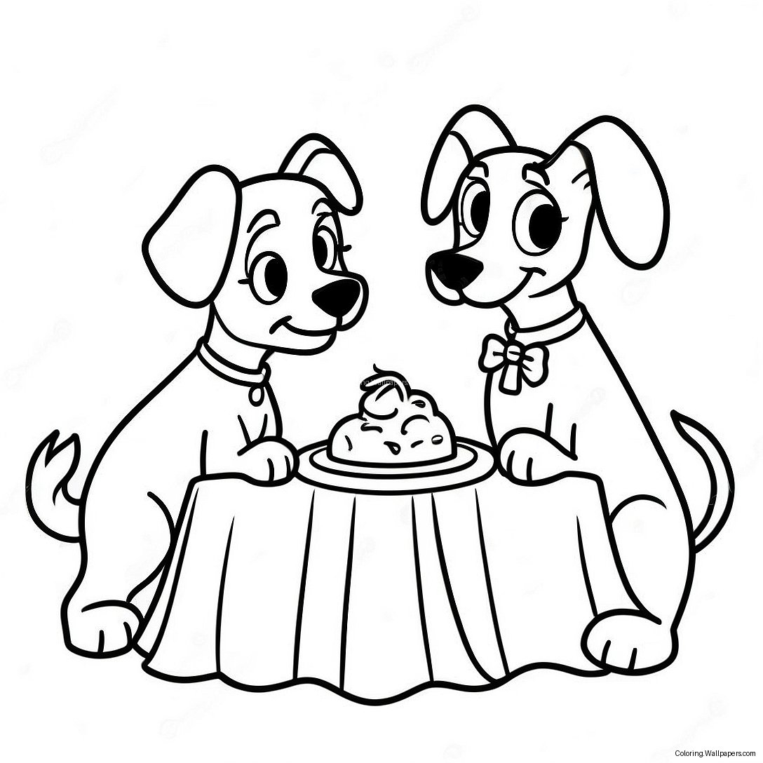 Lady And The Tramp Coloring Page 7333