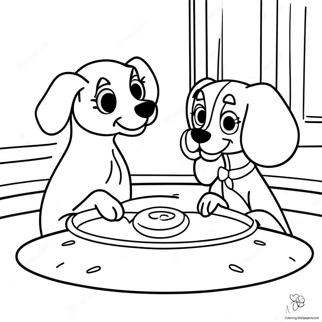 Lady And The Tramp Coloring Page 7454