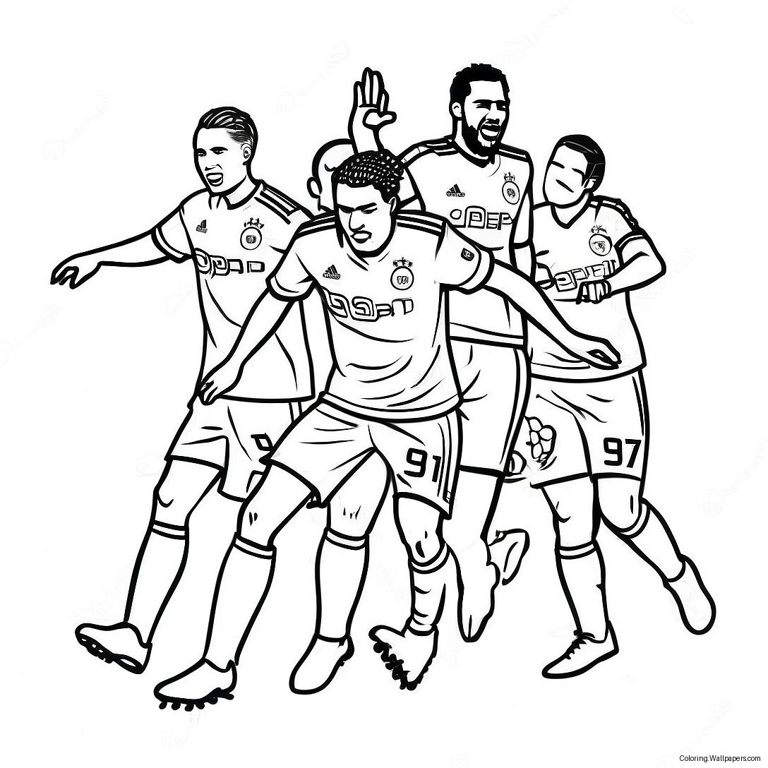 Lafc Players In Action Coloring Page 37553