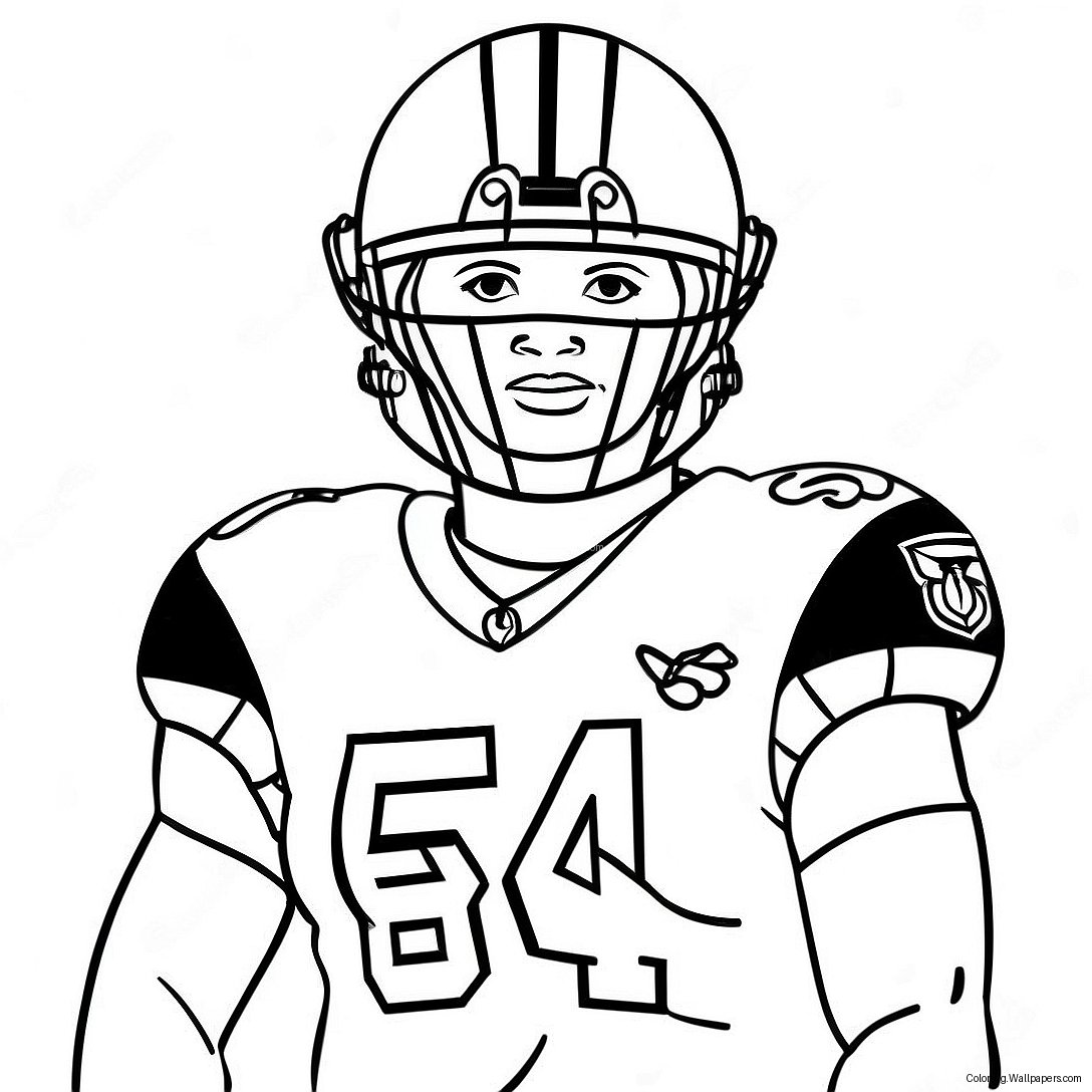 Lamar Jackson In Game Uniform Coloring Page 10350