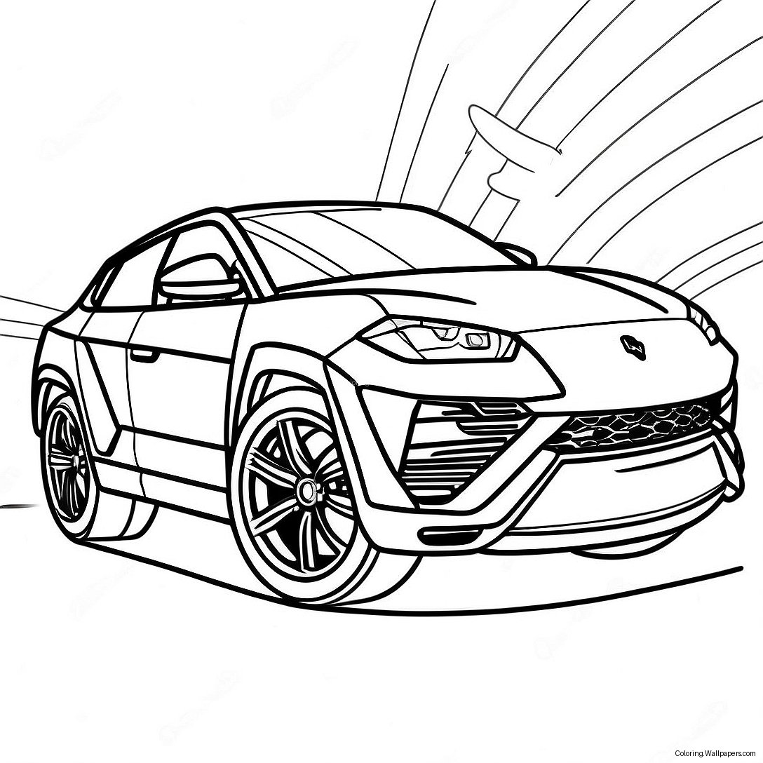 Lamborghini Urus Racing Coloring Page 33708