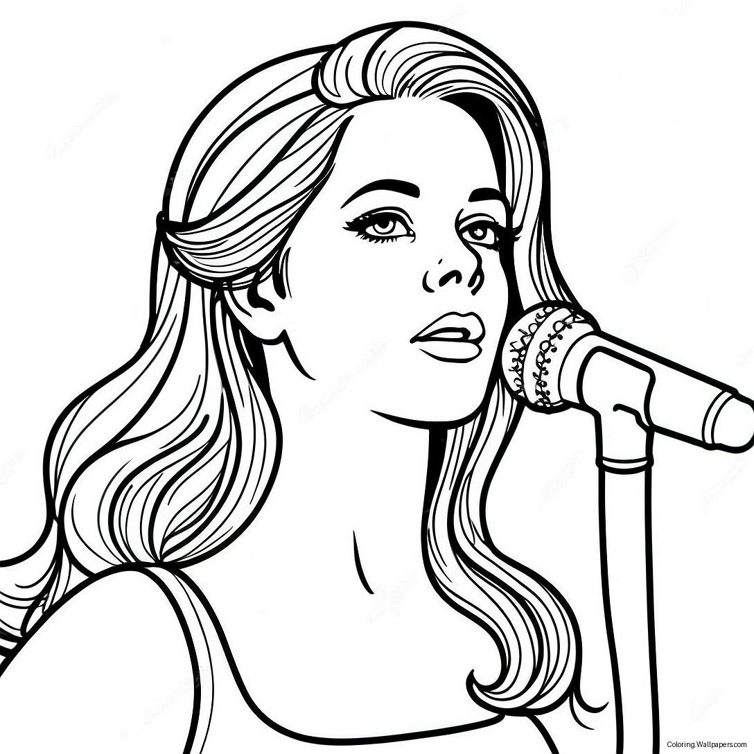 Lana Del Rey Singt Wunderschön Ausmalbild 54209