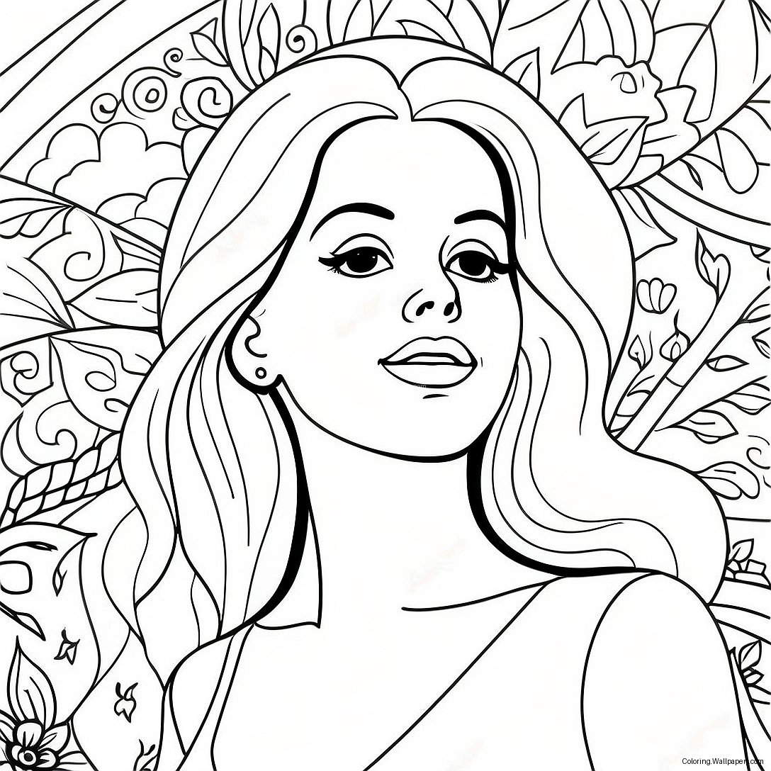 Lana Del Rey Singing Beautifully Coloring Page 54211