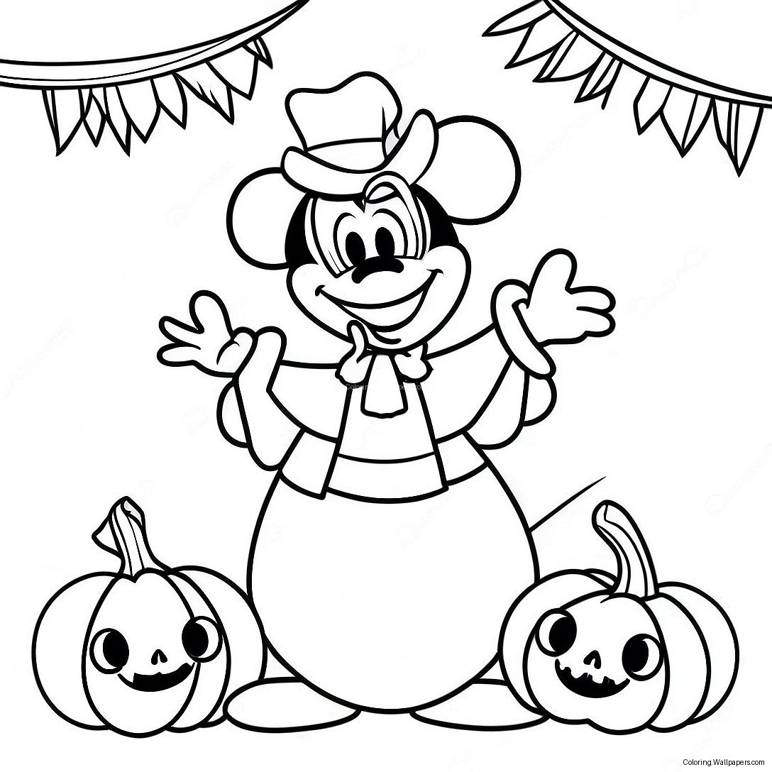 Large Disney Halloween Coloring Page 6457