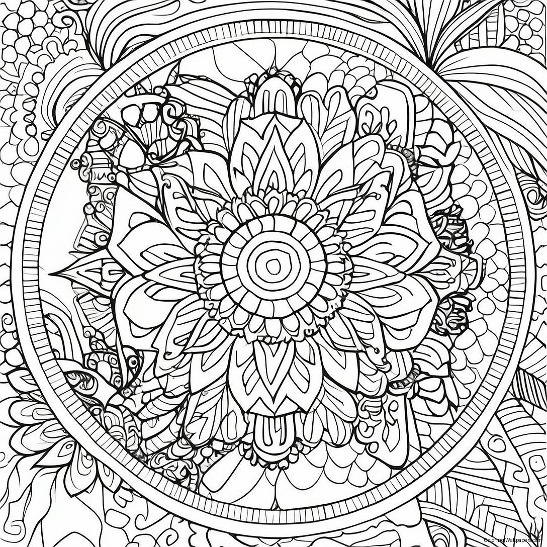 Großdruck Erwachsenen Mandala Ausmalbild 42424