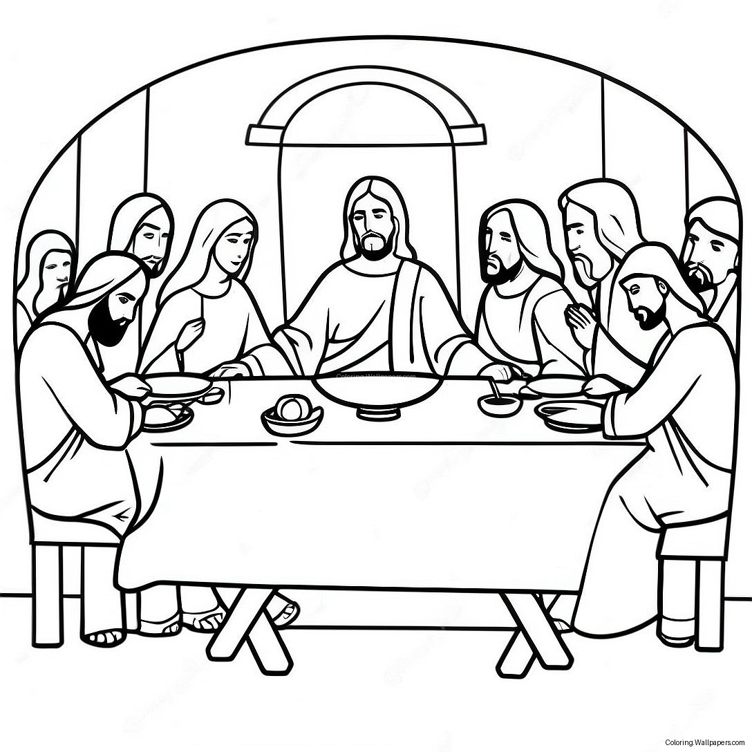 Last Supper Coloring Page 27796