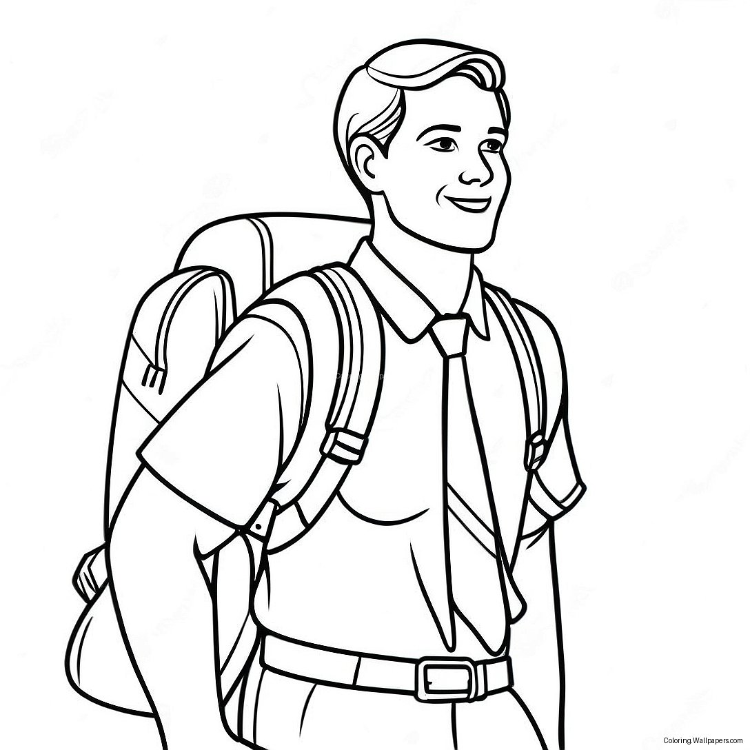 Lds Missionary With Backpack Coloring Page 58961