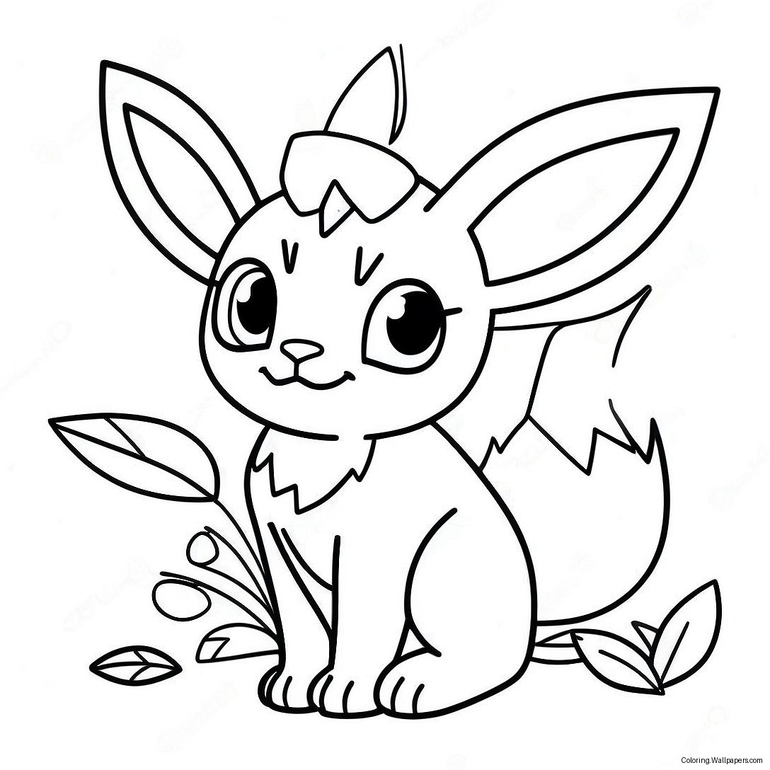 Leafeon Kleurplaat 28240