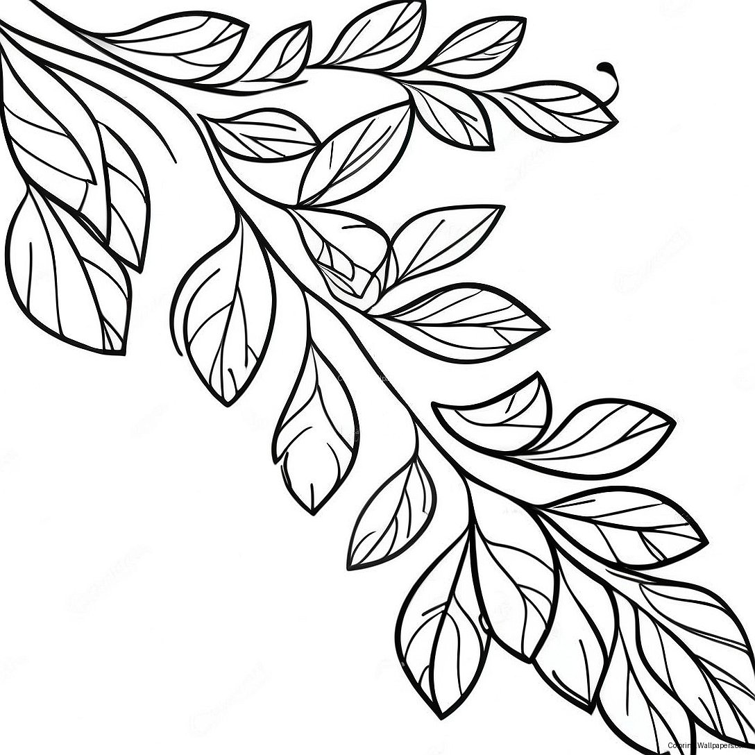 Leafy Branch Coloring Page 26237