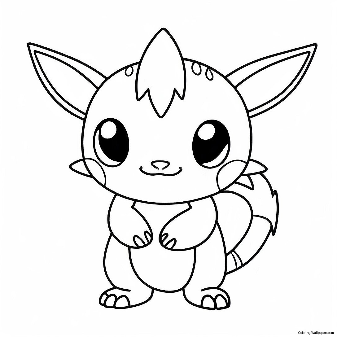 Pagina Da Colorare Del Pokemon Chibi Leggendario 54513