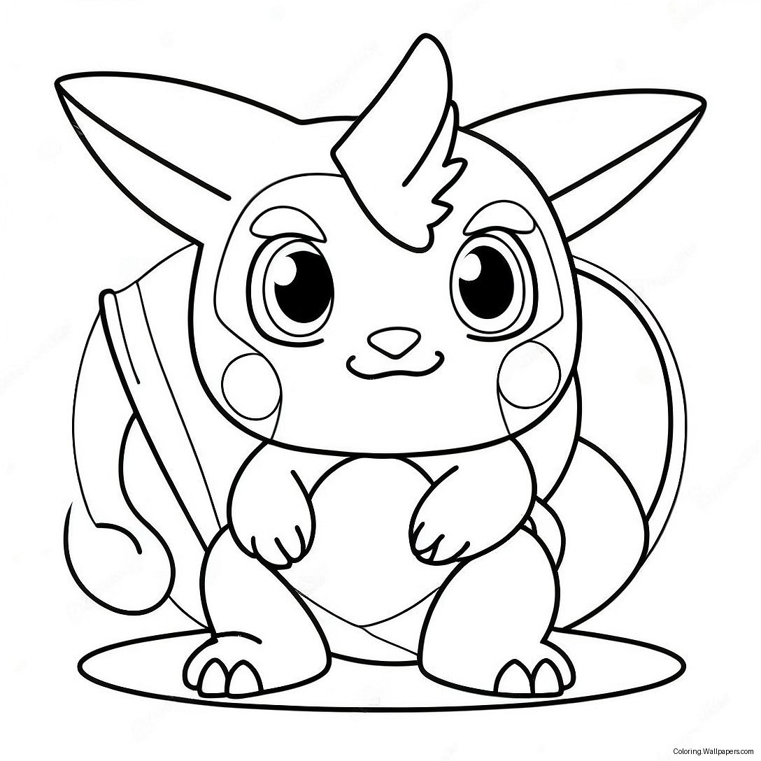 Pagina De Colorat Cu Pokemon Chibi Legendar 54514