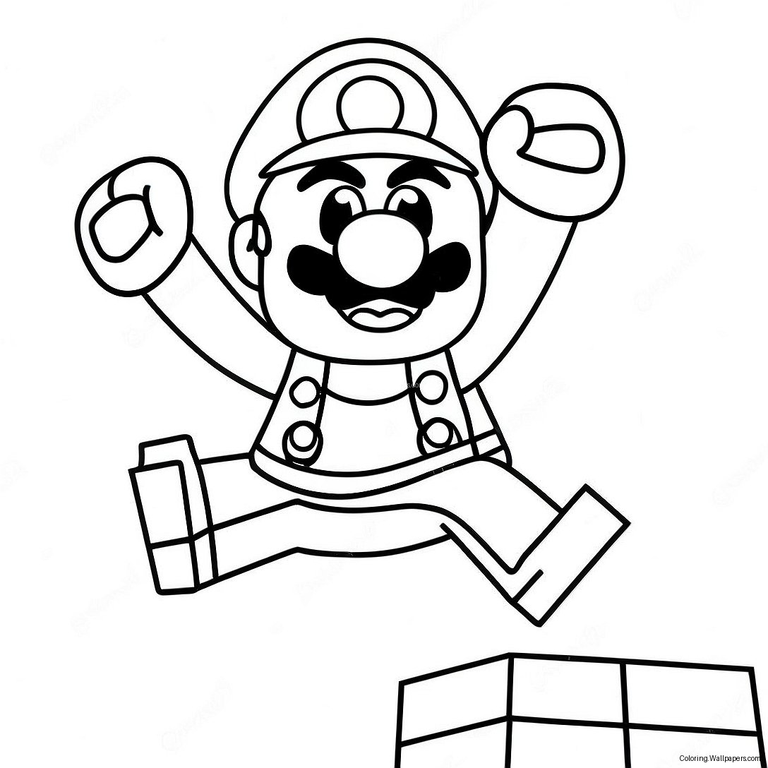 Lego Mario Zıplayan Boyama Sayfası 9178