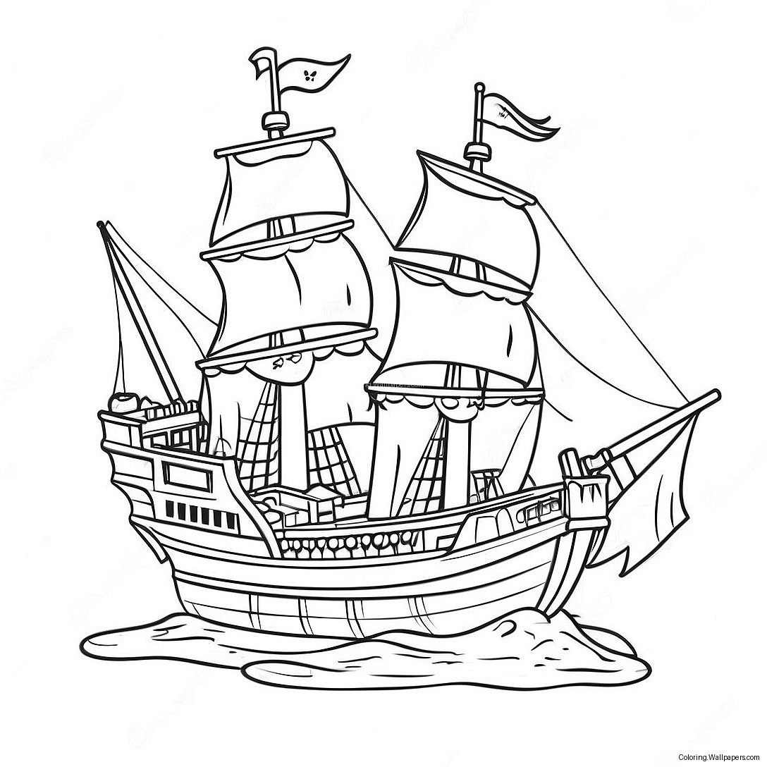 Lego Pirate Ship Coloring Page 42080