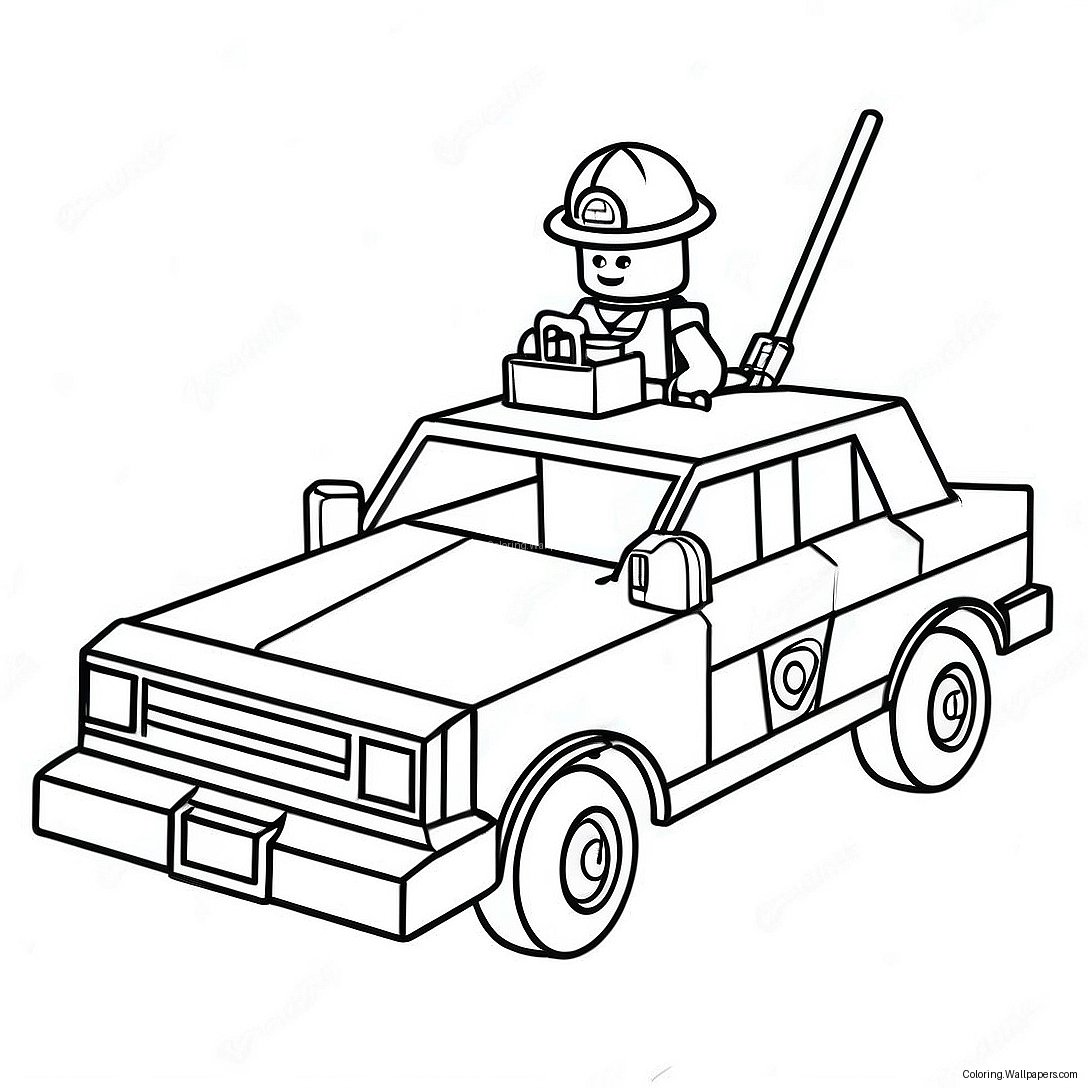 Lego Police Car Coloring Page 52785