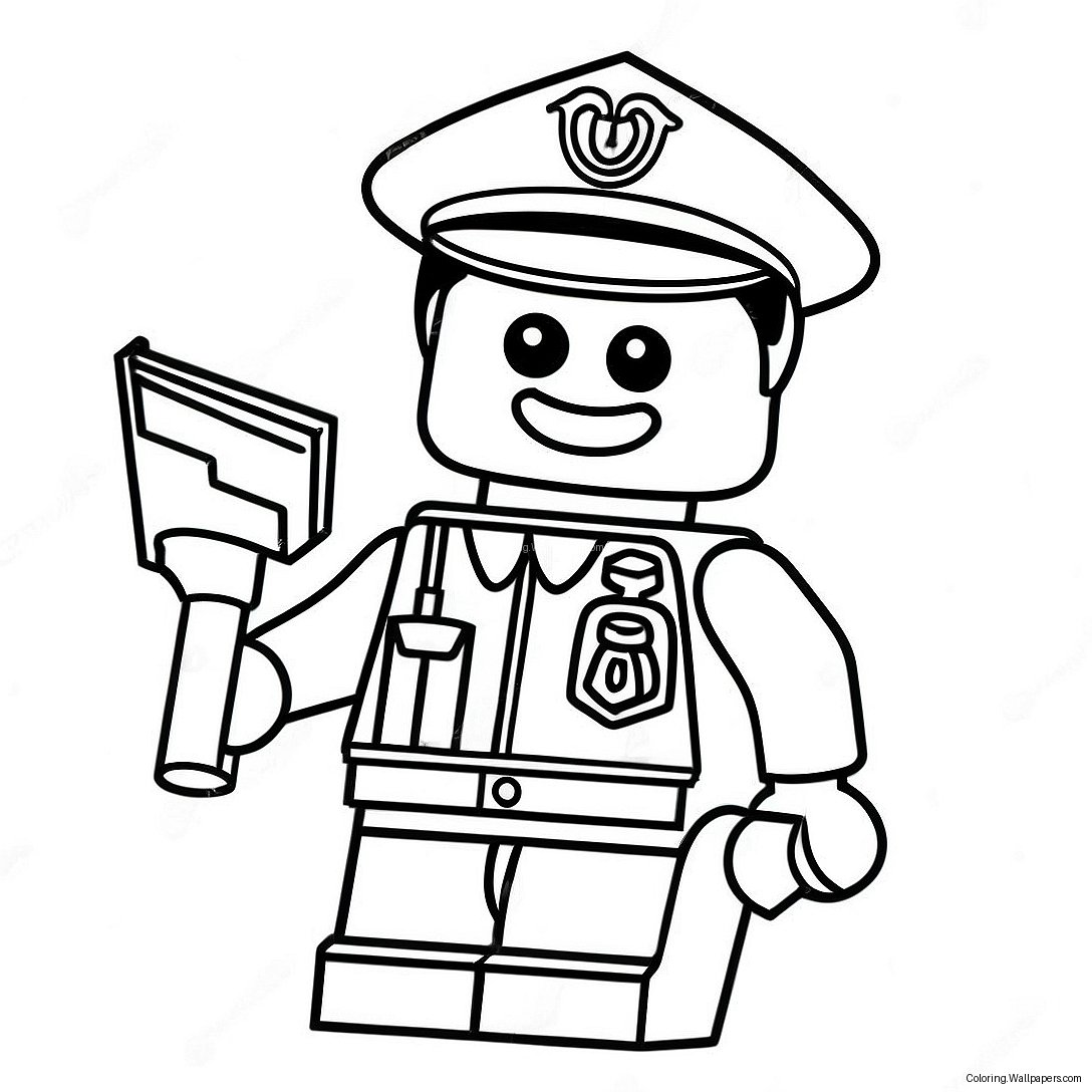 Pagina De Colorat Ofițer De Poliție Lego 52782