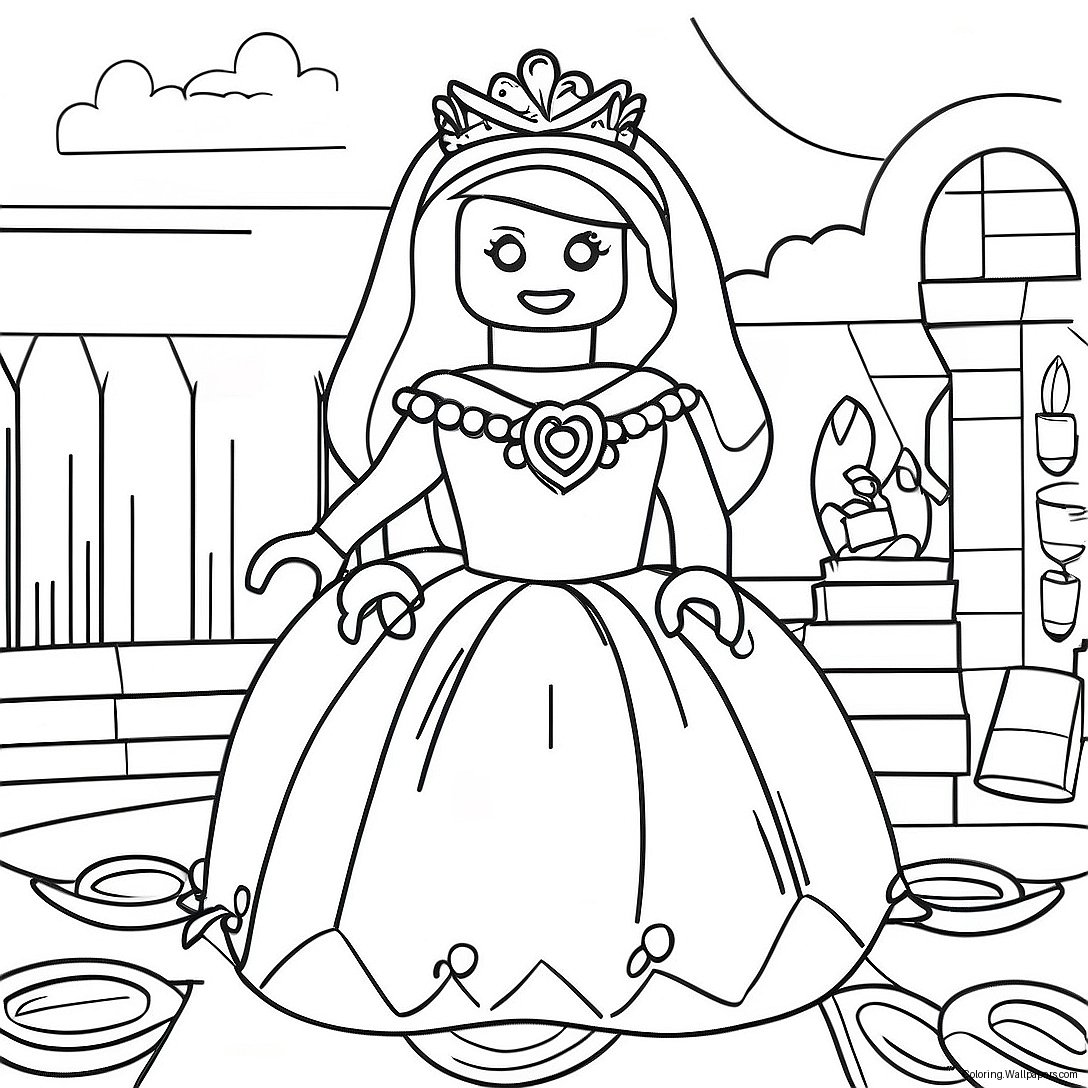 Lego Princess Coloring Page 14866