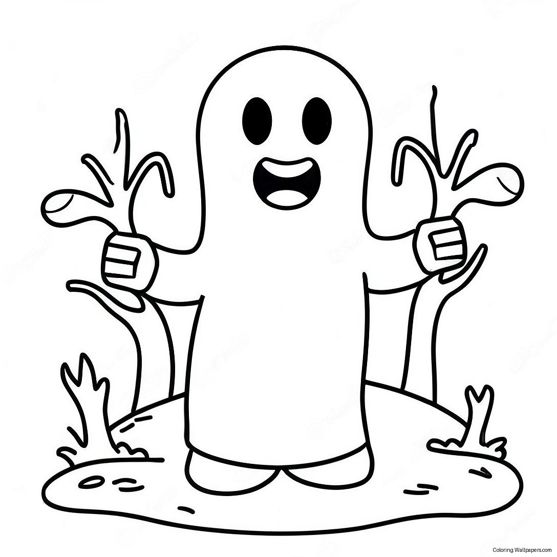 Lego Spooky Ghost Coloring Page 43253