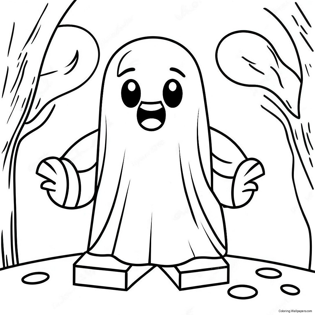 Lego Spooky Ghost Coloring Page 43255