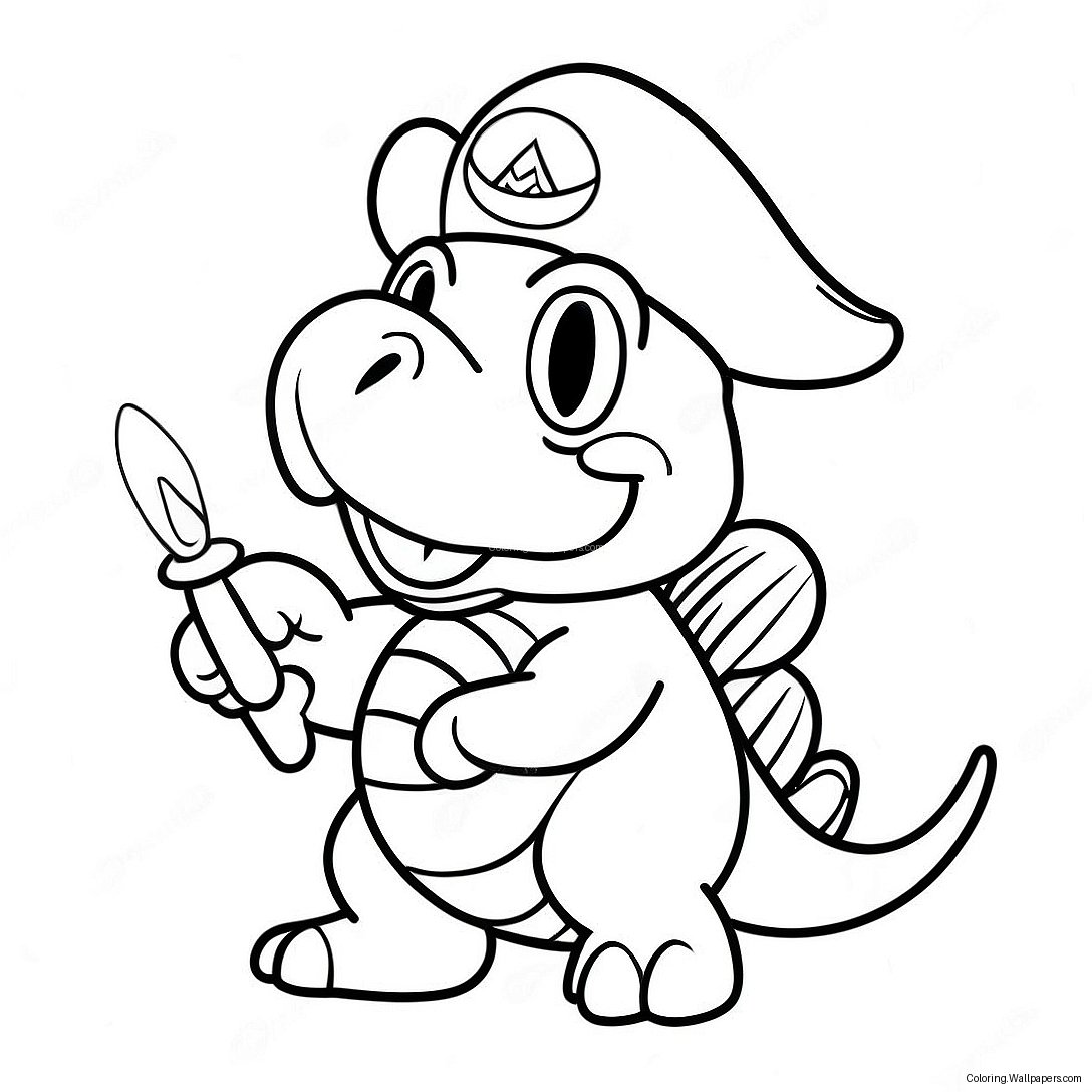 Lemmy Koopa Met Kleurrijke Toverstok Kleurplaat 23858