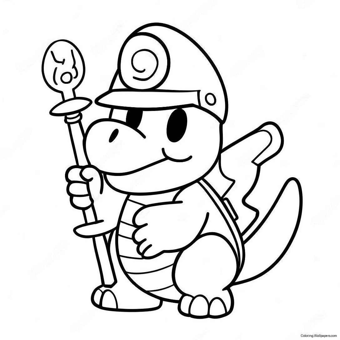 Lemmy Koopa With Colorful Wand Coloring Page 23859