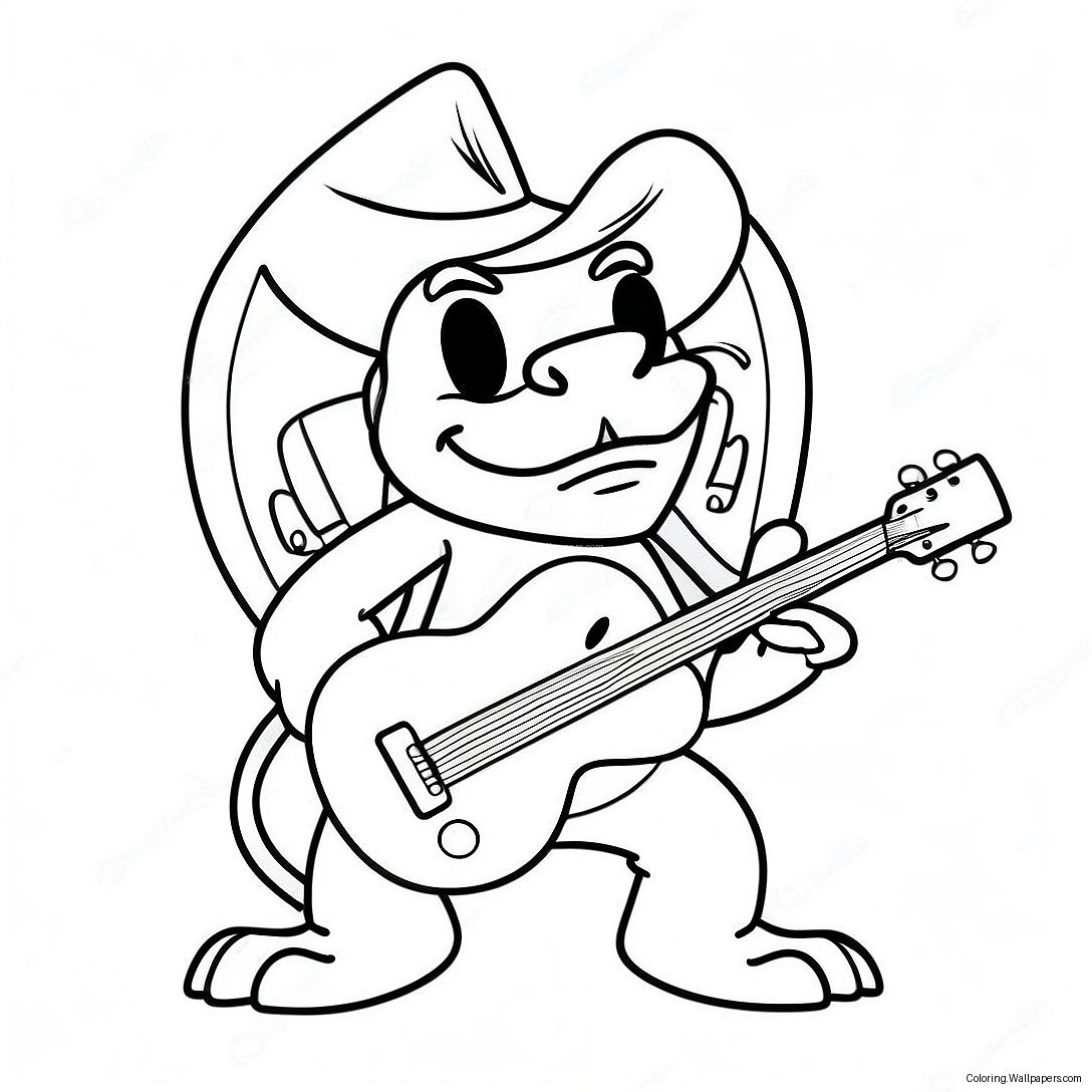 Lemmy Koopaling Playing Guitar Coloring Page 25050