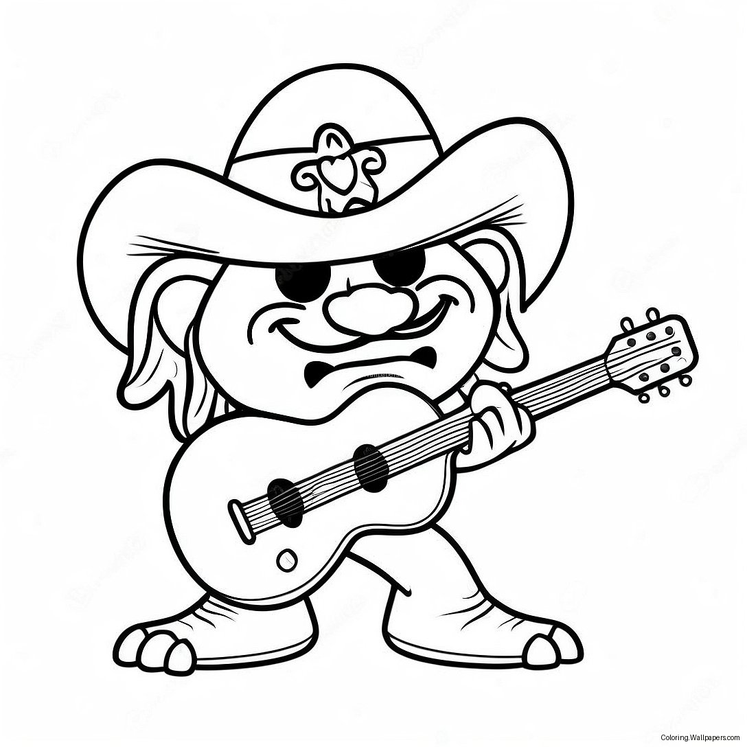 Lemmy Koopaling Gitar Çalarken Boyama Sayfası 25052