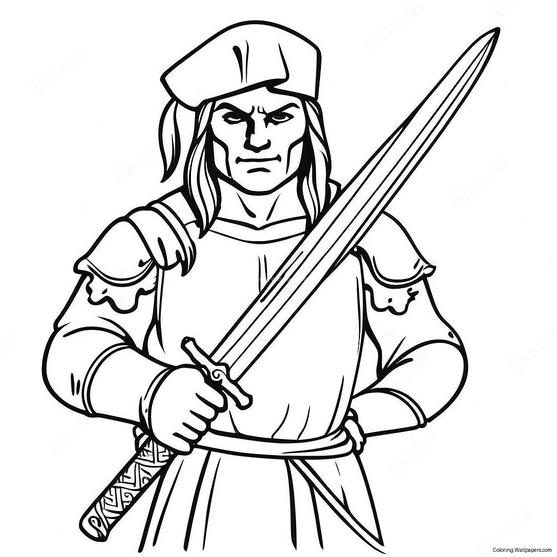 Leonardo With His Sword Coloring Page 44210