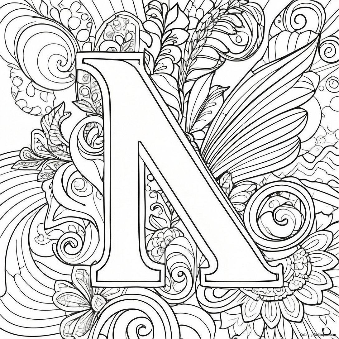 Letter N Coloring Page 4749